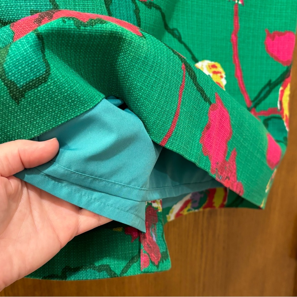 J. Crew green floral pencil skirt, size 8 - Picture 4 of 9